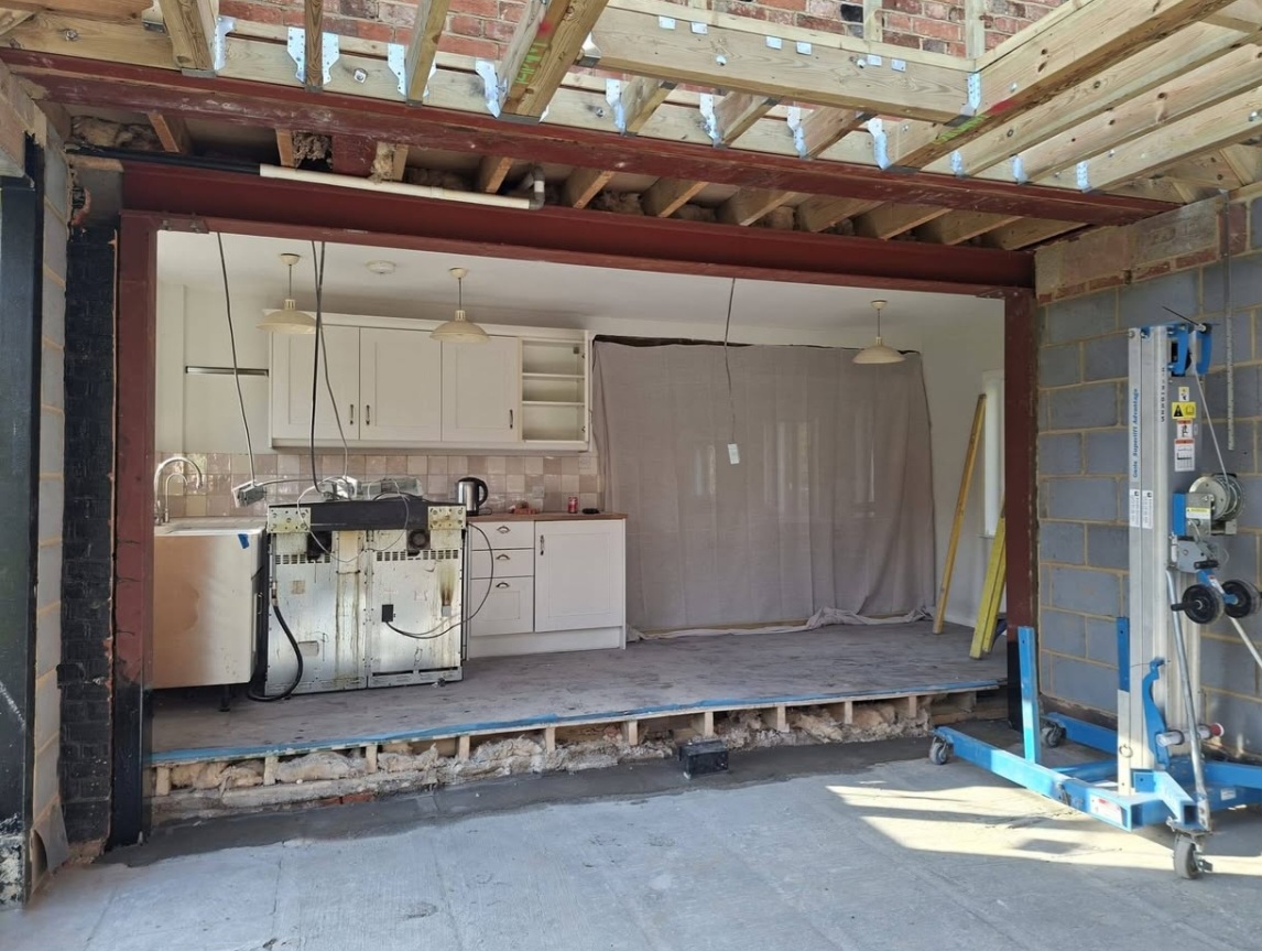Steel beam kitchen opening