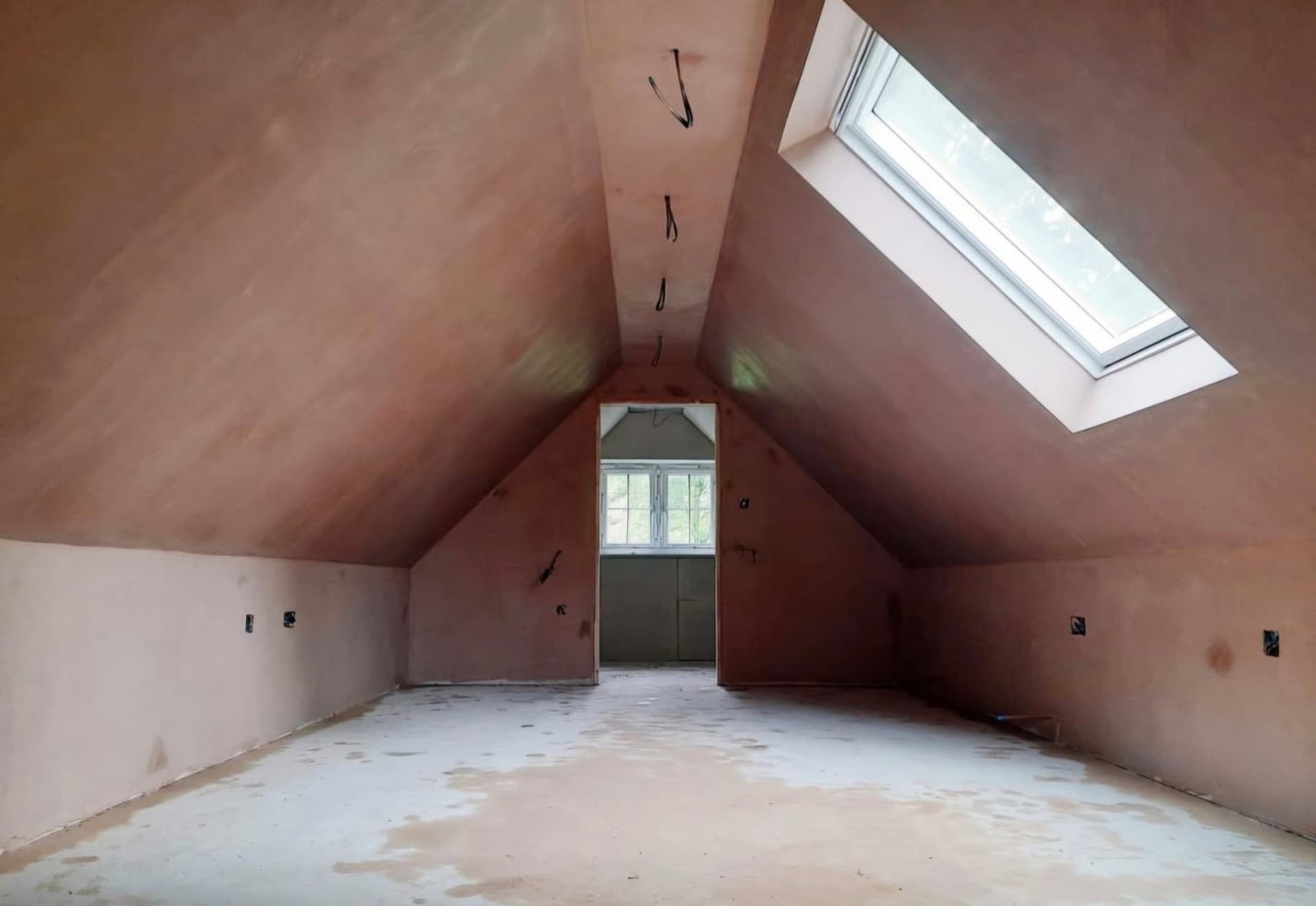 Freshly skimmed loft room — Flimwell