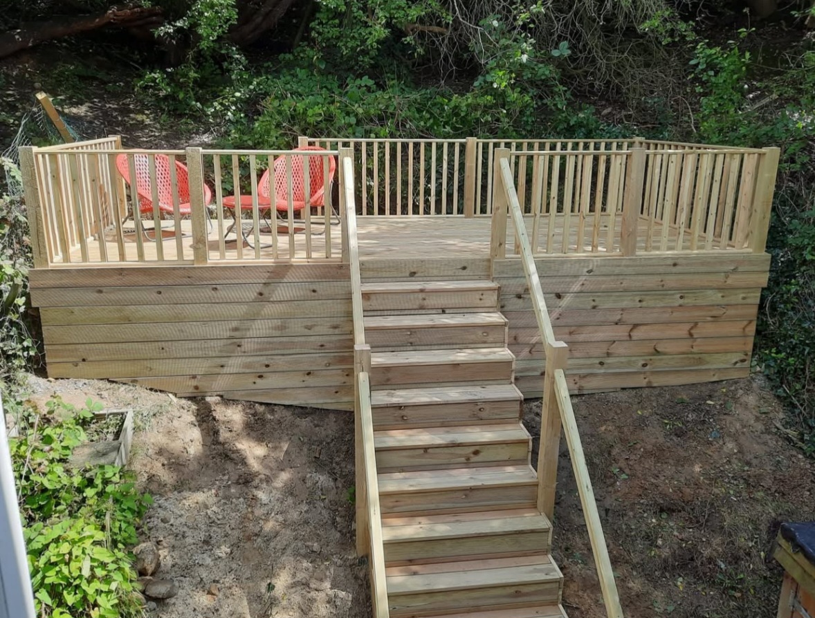 Raised timber deck & staircase