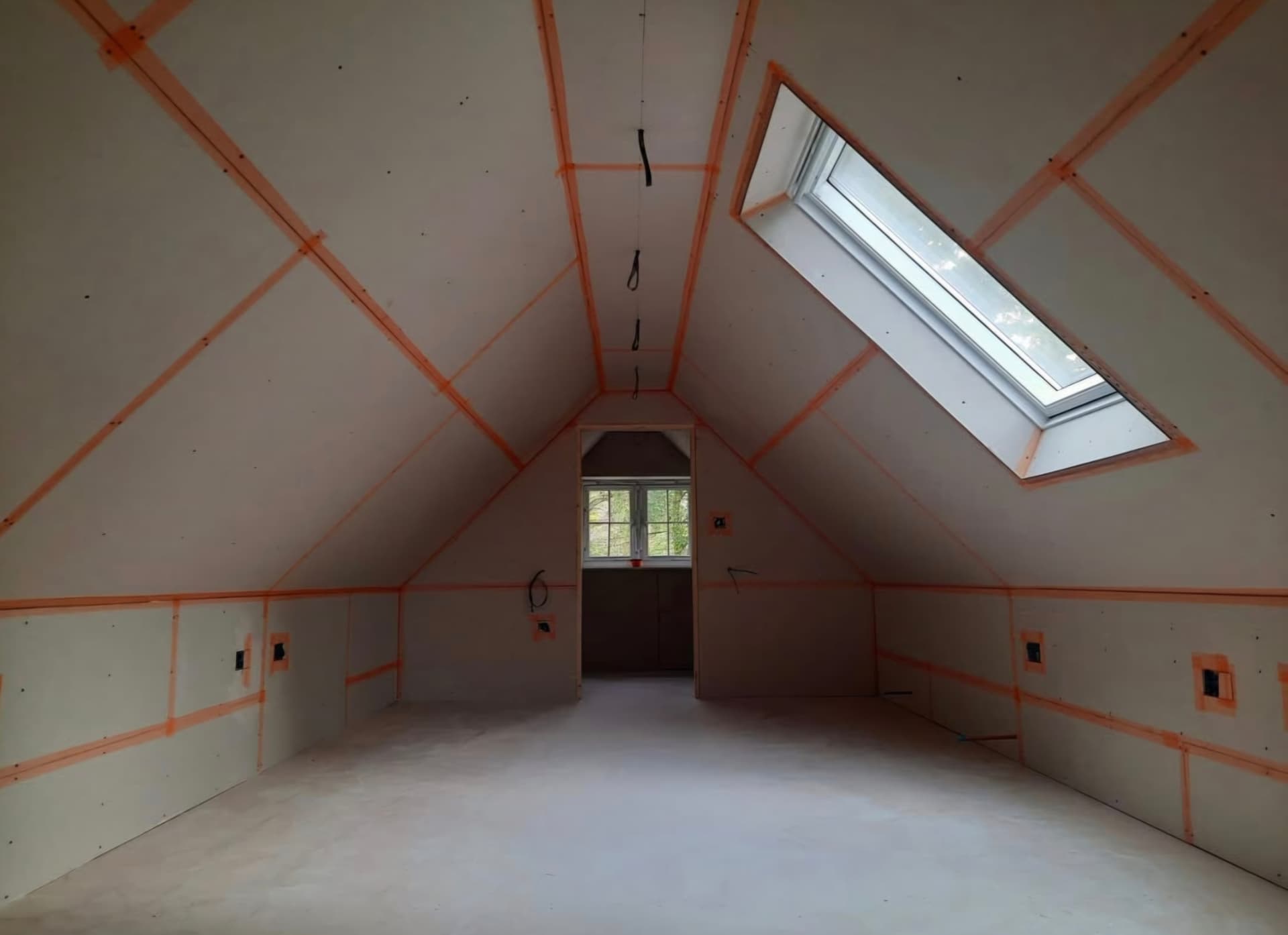 Loft room ready for skim — Flimwell