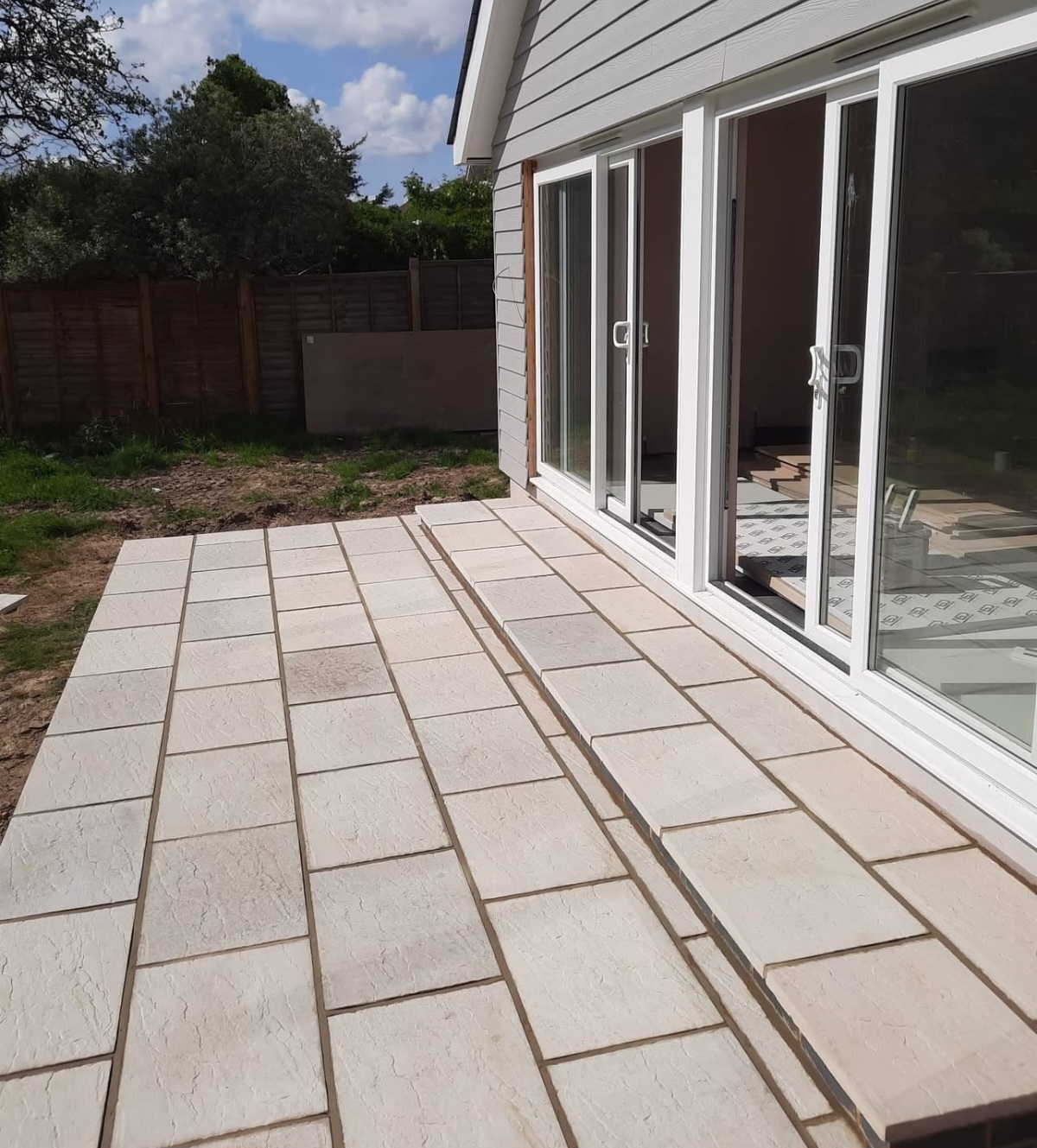 Sawn sandstone patio
