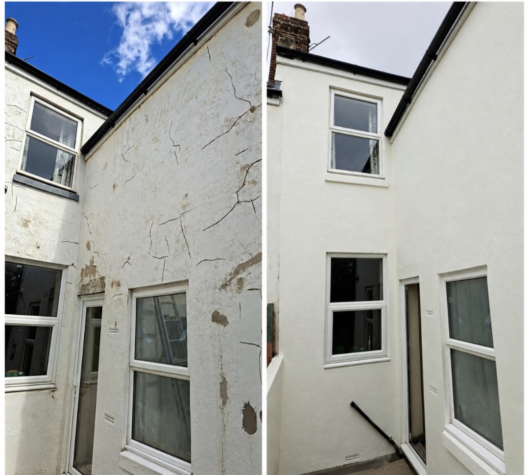 Cosmetic render repairs and painting — Hastings